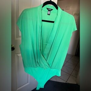 Express Vibrant Green Bodysuit Top